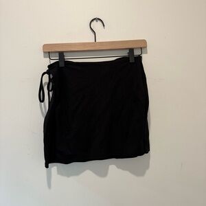 Mango Black Mini Wrap Skirt